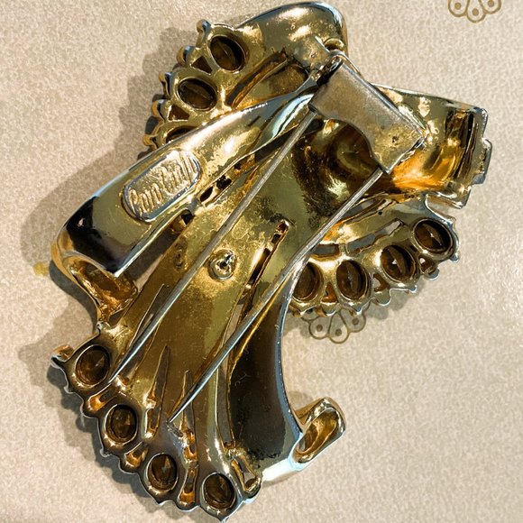 Coro Craft Sterling Retro Rhinestone Fur Clip - Picture 8 of 11